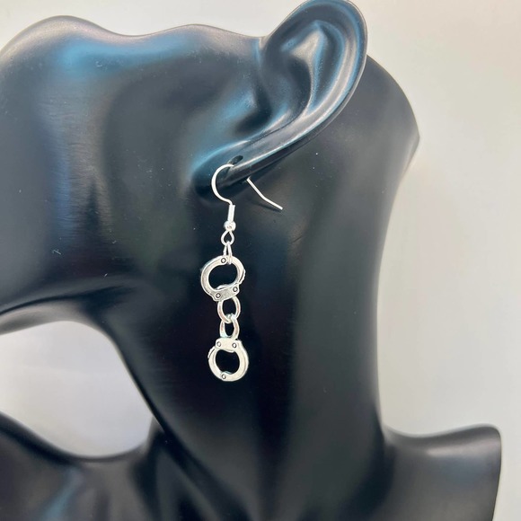 Handcuff Earrings - Police Earrings - Cop Costume Earrings - Picture 9 of 9